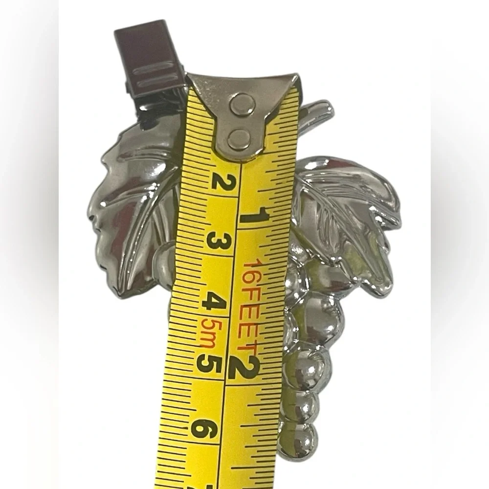 Metal Tablecloth Weights Grapes Fruit Solid Heavy Silver Color Set of 4
